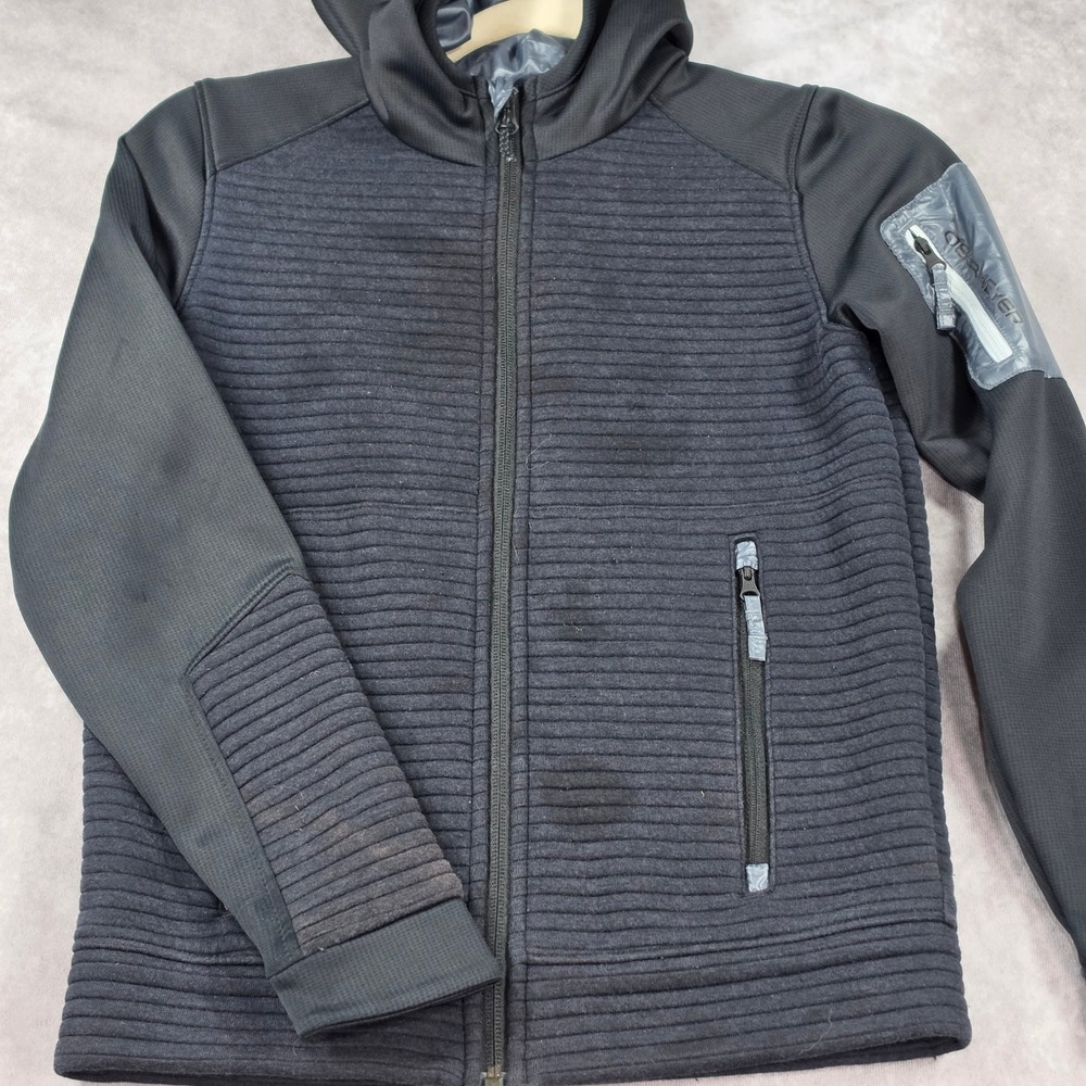 Obermeyer Full Zip Jacket Kids Size S 8 Black Ribbed Hybrid Play Coat